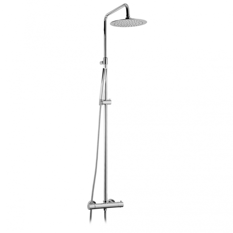 Sistema termosttico de duche com brao ajustvel | Chuveiro de 230mm em ABS e rampa de duche