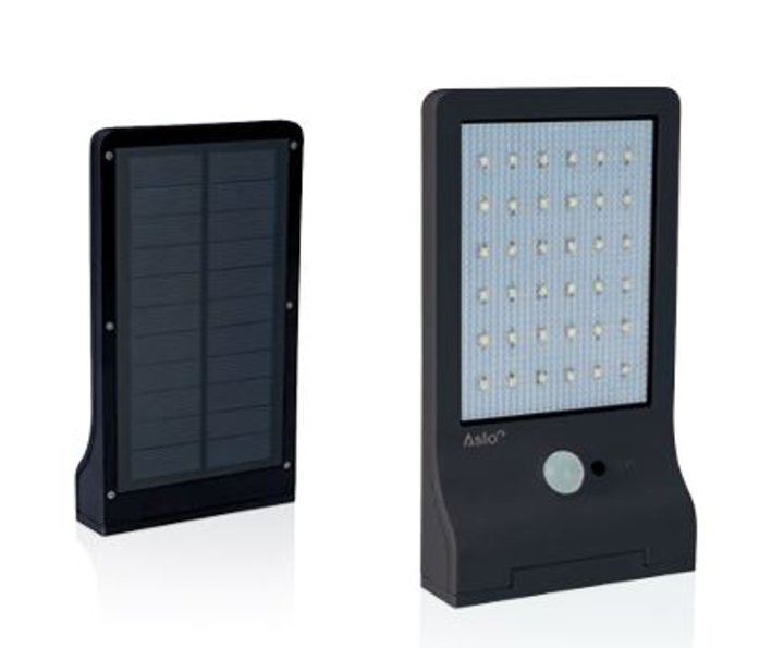 Aplique led solar c/sensor 3W 6000K preto