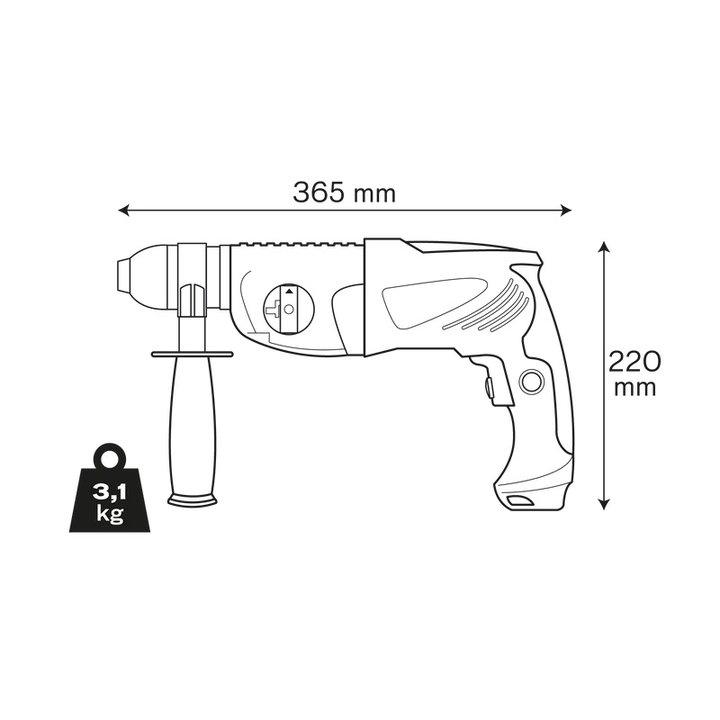 Martelo perfurador/demolidor 850W SDS plus - 3.5J
