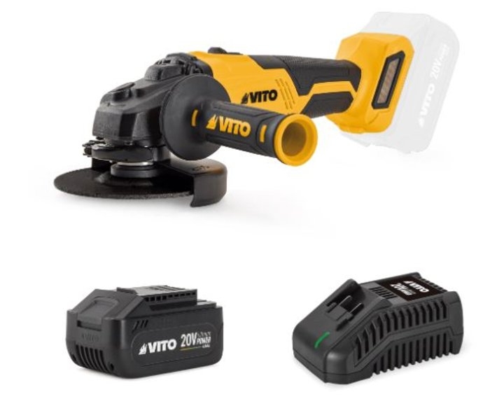 Rebarbadora brushless 115mm + bateria 20V 4ah + carregador + caixa BMC