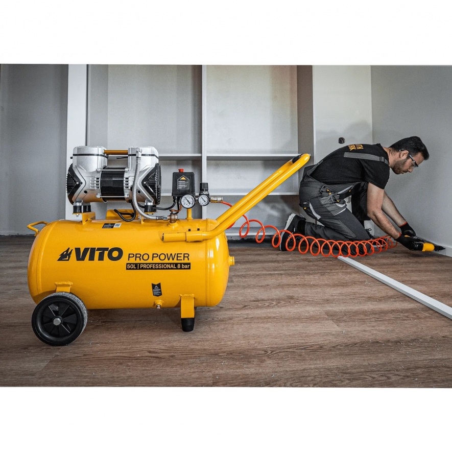 Compressor sem leo silencioso 50lt 8 bar 2.0CV